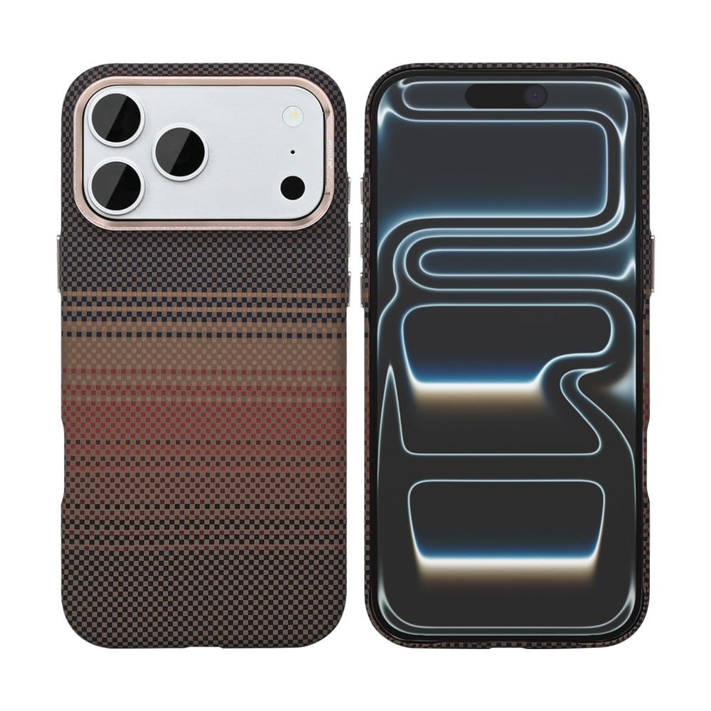 Rixus Alpine Ultra-Slim Case With MagSafe Compatible RXA130 For Apple iPhone 17 Pro Max, 18 Pro Max Stripe Brown