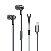 Rixus RXHD27L Stereo In-Ear Lightning Connector Wired Earphone Black