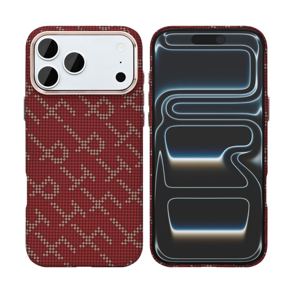 Rixus Alpine Ultra-Slim Case With MagSafe Compatible For Apple iPhone 17 Pro Max, 18 Pro Max Cherry Red
