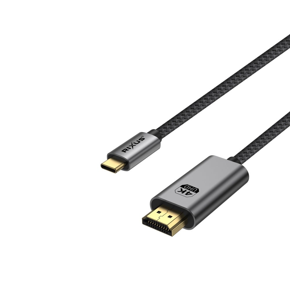 Rixus RXHU15 USB-C To HDMI Cable Premium 4K 1.8m Space Gray