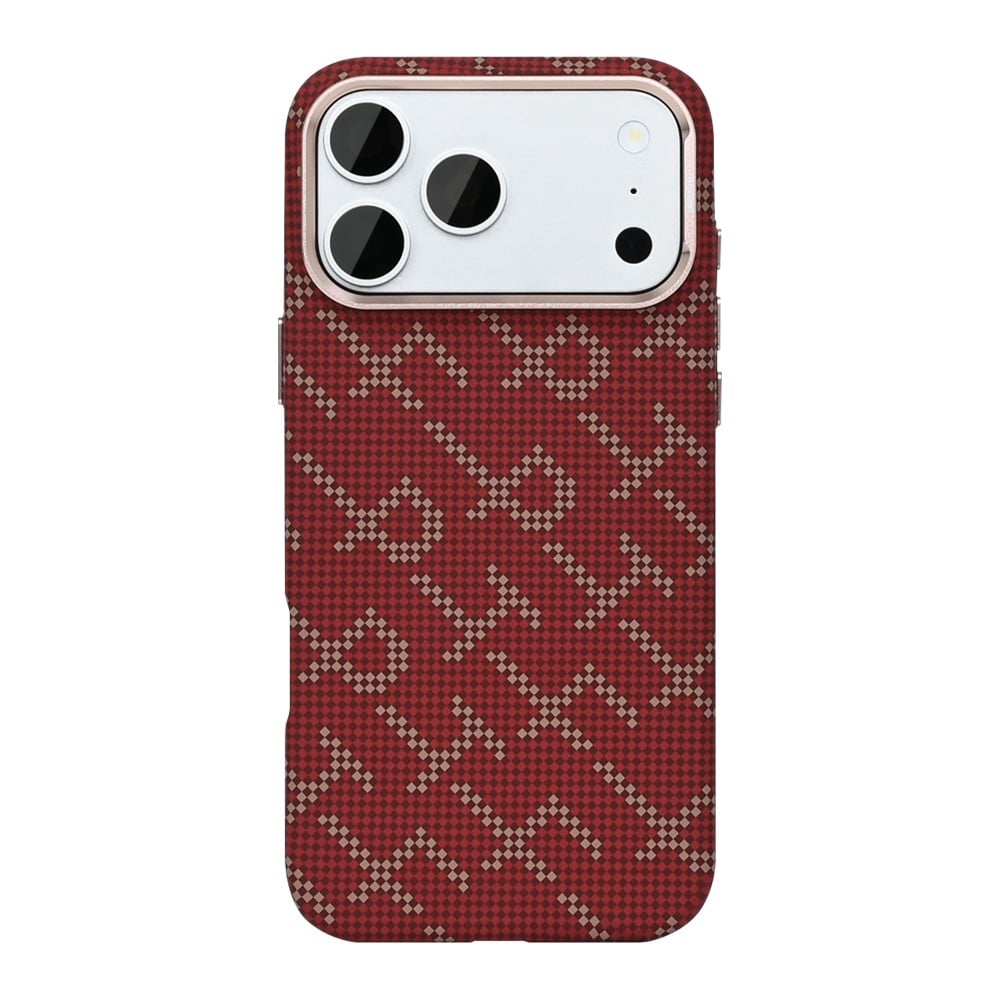 Rixus Alpine Ultra-Slim Case With MagSafe Compatible For Apple iPhone 17 Pro Max, 18 Pro Max Cherry Red