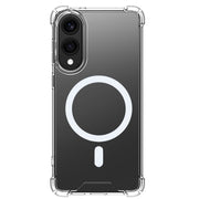 Rixus Anti-Burst Case With MagSafe Compatible For Samsung Galaxy S25 Edge Transparent