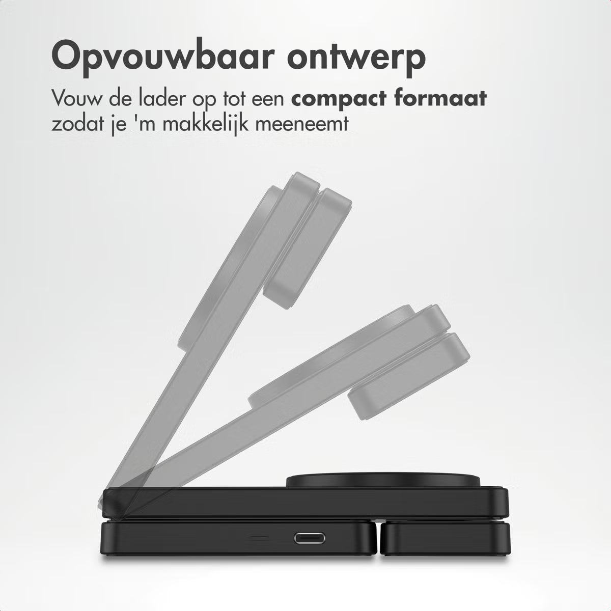 Accezz 3-in-1 Opvouwbare Draadloze MagSafe Oplader - 20W - Zwart