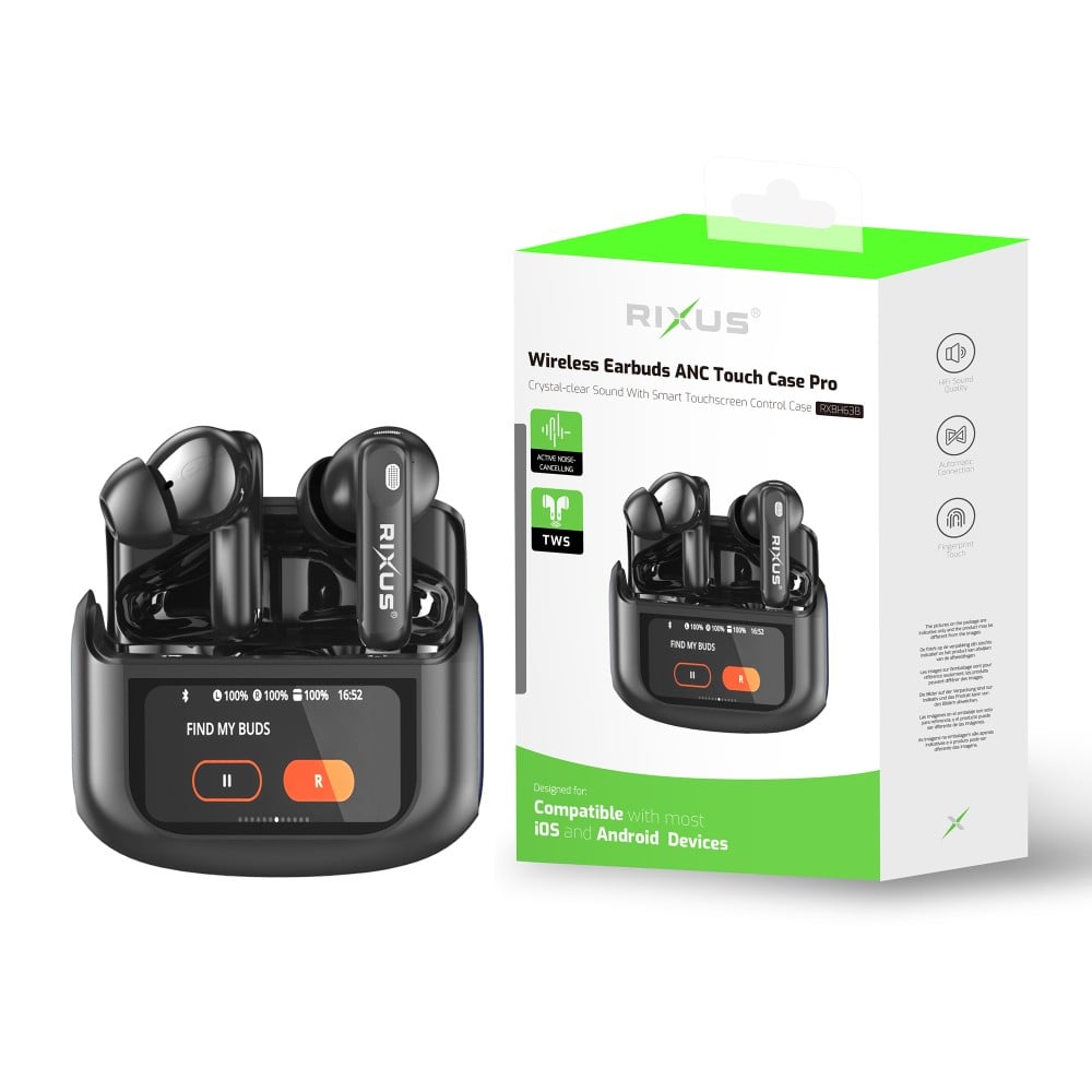 Rixus RXBH63B Wireless Earbuds Touch Pro Black