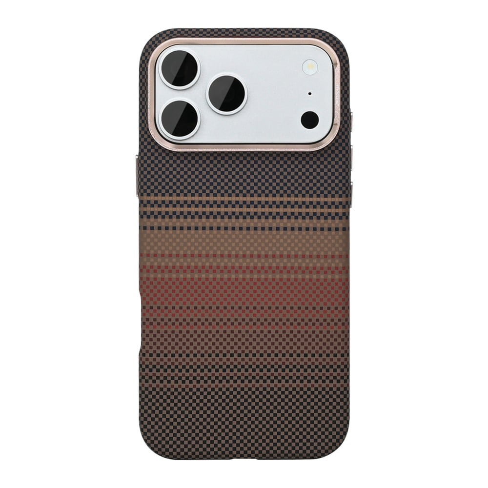 Rixus Alpine Ultra-Slim Case With MagSafe Compatible RXA130 For Apple iPhone 17 Pro Max, 18 Pro Max Stripe Brown